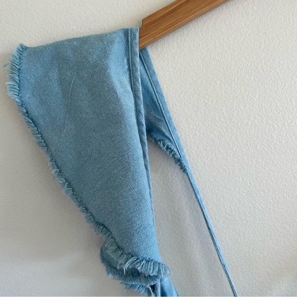 NWT Anthropologie Pilcro Flutter Sleeve Mdi Dress Blue Size Small - Picture 7 of 16